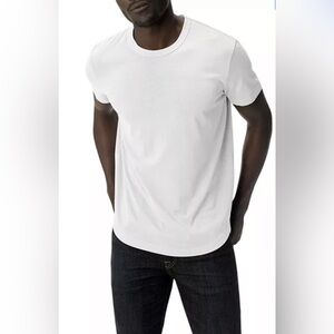 White Pima Curved Hem Tee